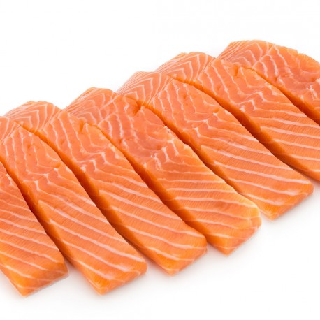8 Lomitos de Salmón Rosado Fresco x 200 grs